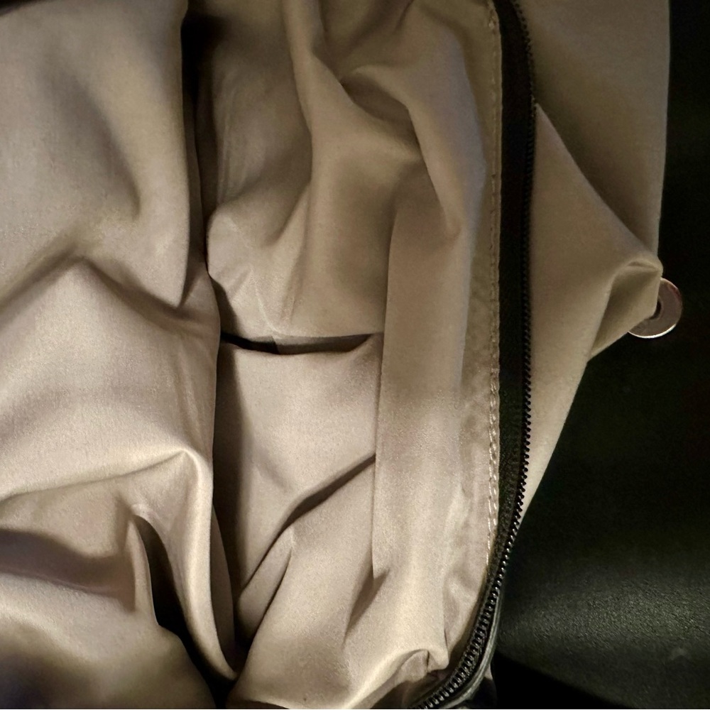 Anne Klein Black and Cream Patterned Shoulder Tote with Charm - Picture 6 of 8